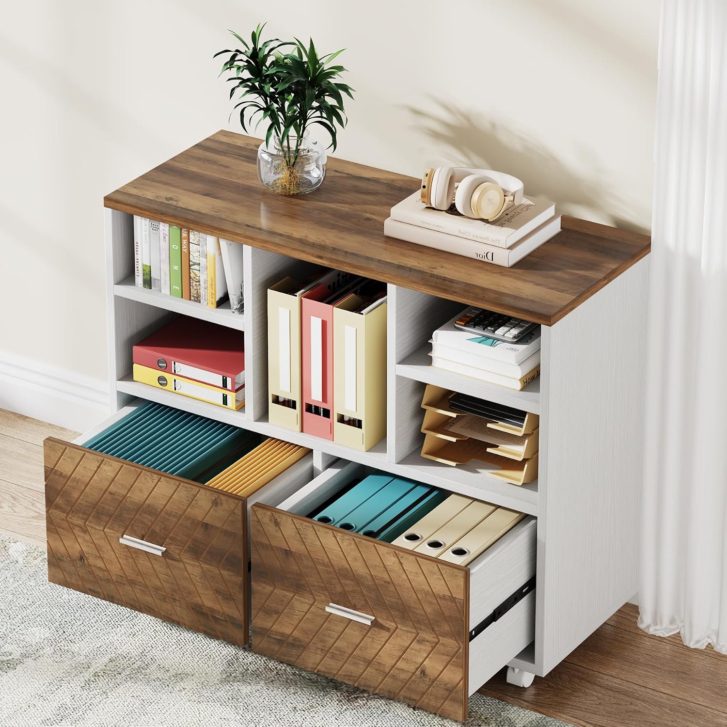 Printer Stand - Деревянный шкаф для документов с 2