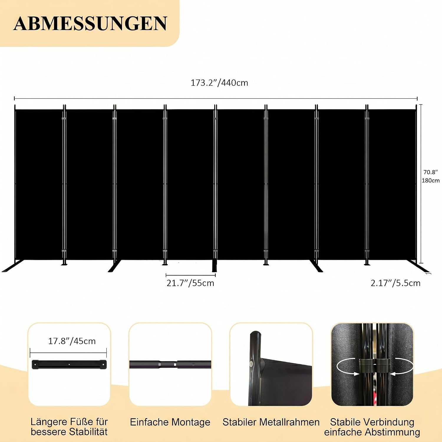 Складная перегородка на 8 пане – обзор и цена Partition Screen Divider