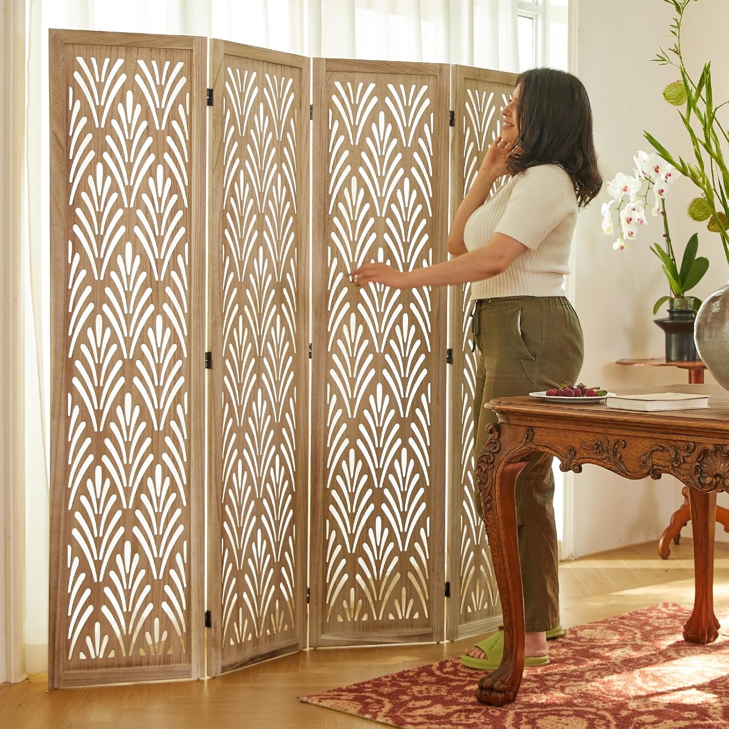Складная деревянная перегородк – обзор и цена Partition Screen Divider